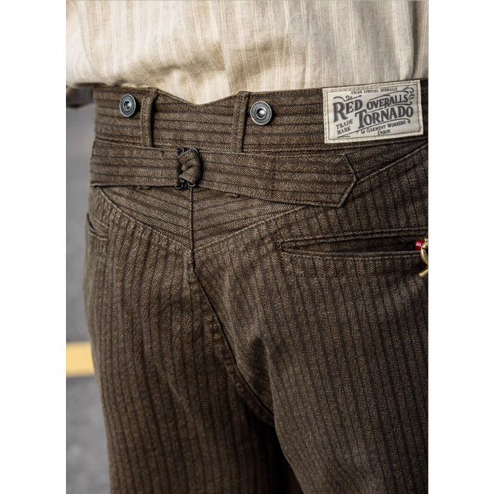 極美品 50s double 泥染胡椒鹽 工裝褲 長褲 美式工裝 紳士正裝-細節圖8