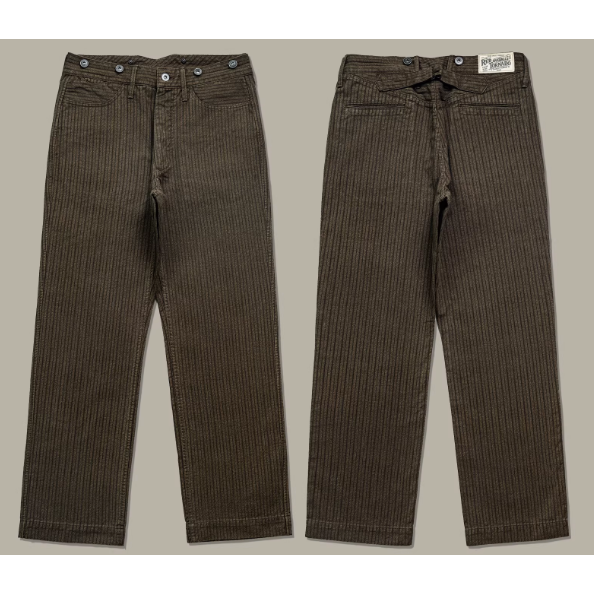 極美品 50s double 泥染胡椒鹽 工裝褲 長褲 美式工裝 紳士正裝-細節圖11