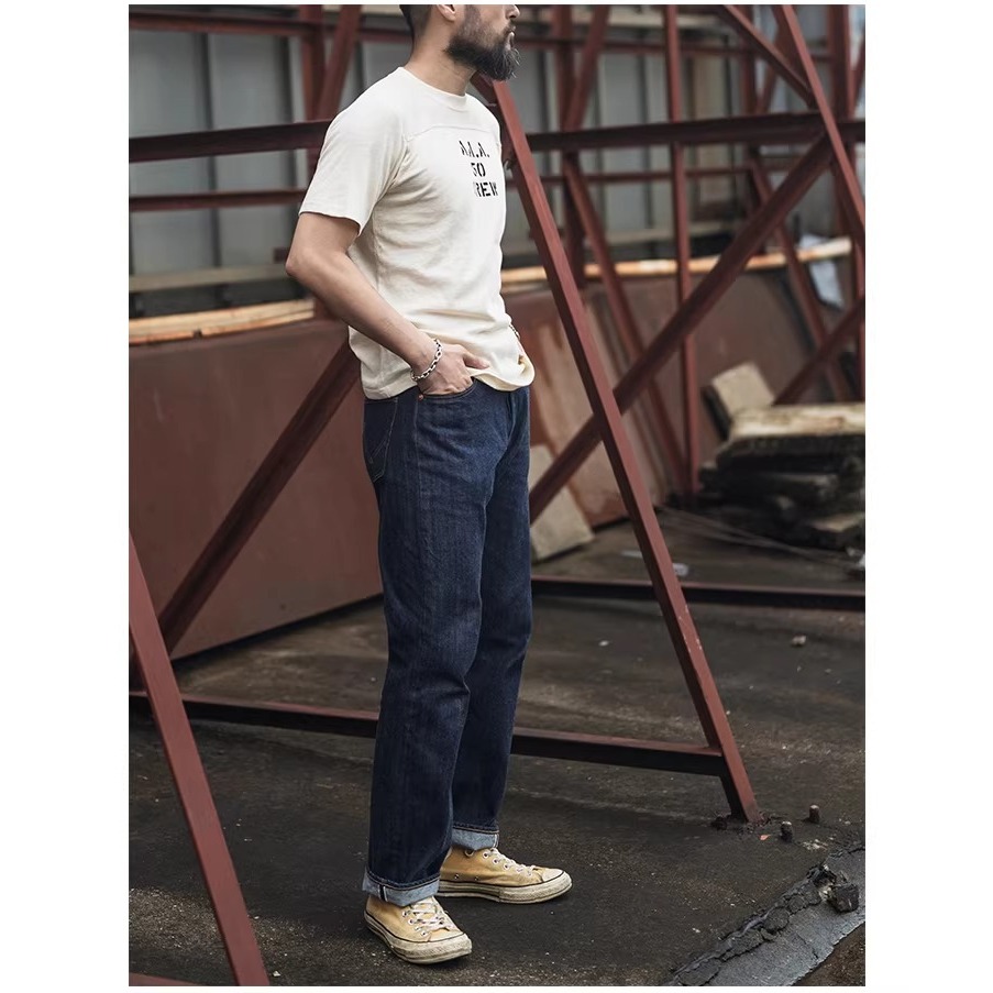 Triple A.A.A. BRONSON 竹節棉上衣 短袖 運動T-SHIRT 美式足球復古平肩 225 克-細節圖4