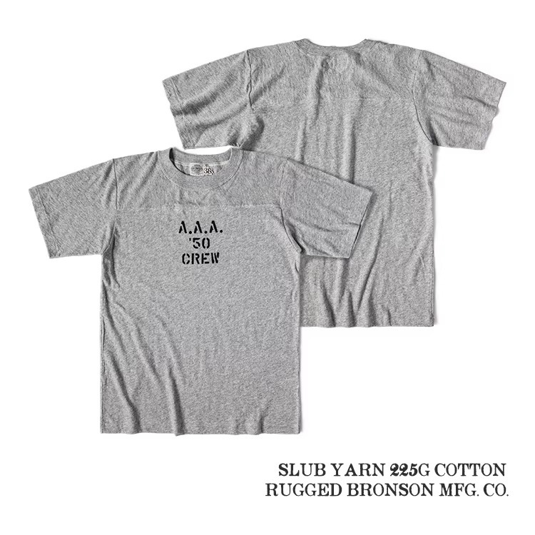 Triple A.A.A. BRONSON 竹節棉上衣 短袖 運動T-SHIRT 美式足球復古平肩 225 克-細節圖10