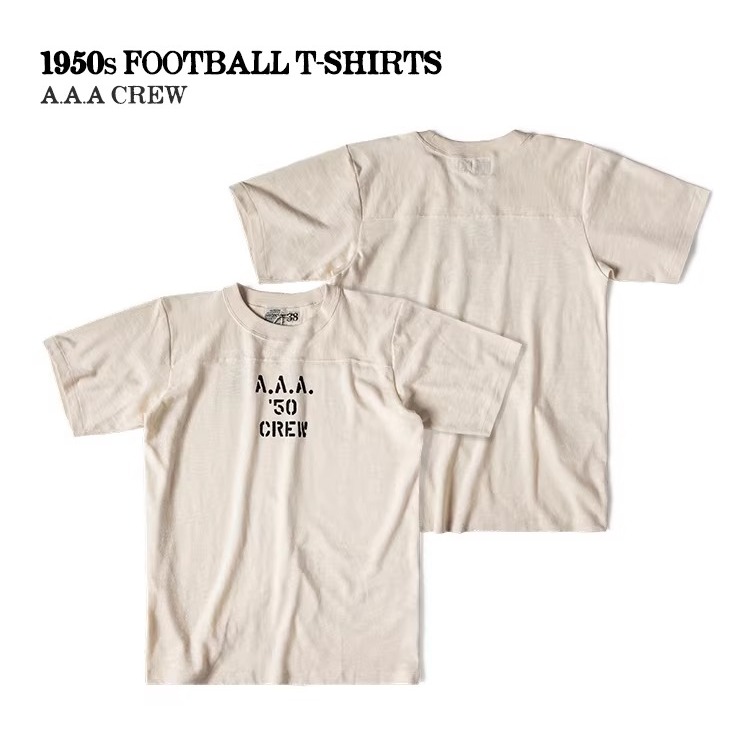 Triple A.A.A. BRONSON 竹節棉上衣 短袖 運動T-SHIRT 美式足球復古平肩 225 克-細節圖11