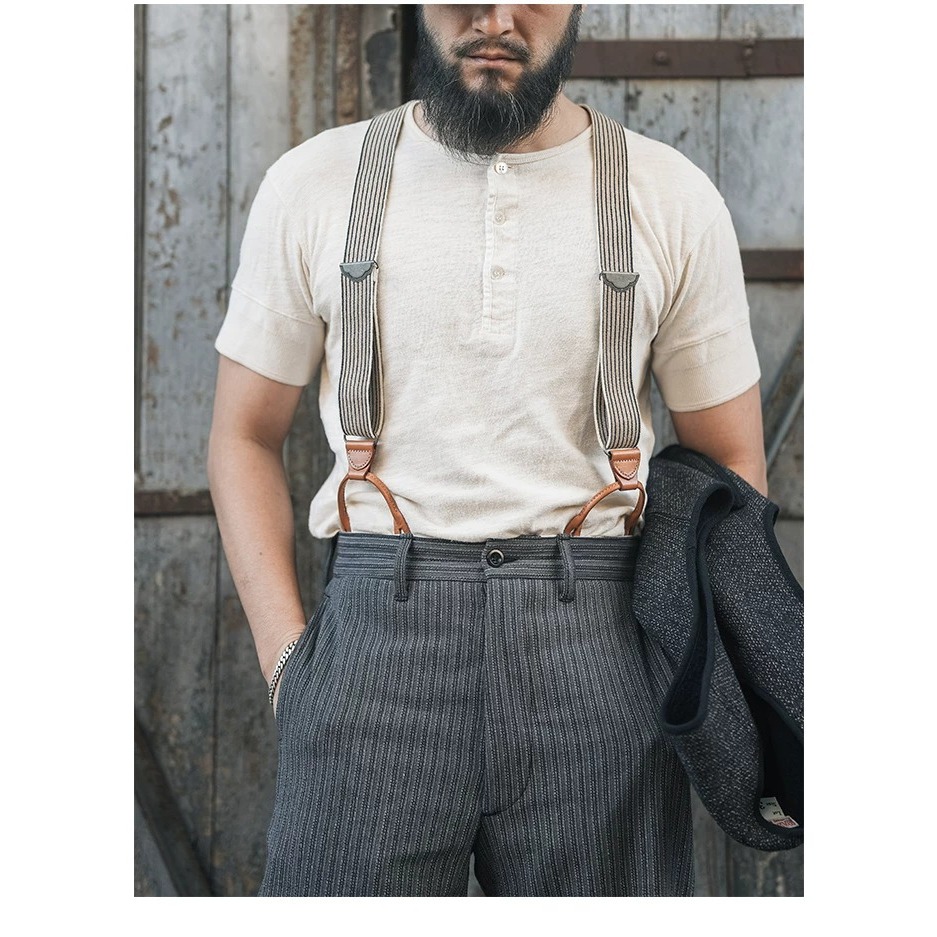 BRONSON 重磅竹節亨利領 短袖打底 Tompkins 300G 男士復古 鎖鏈車壓肩 羅紋領 無側縫-細節圖7