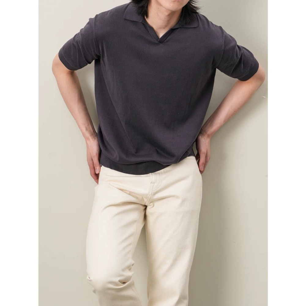 26SS 義式經典 海鷗領 POLO 衫 經典領 老錢風 高爾夫球衫 純色-細節圖2