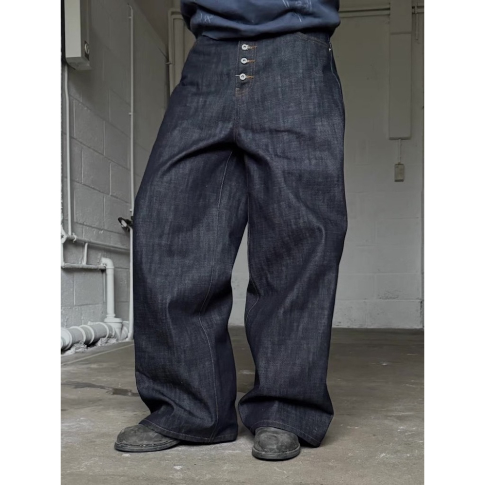 復刻 NO FAITH Bootcut 彎刀褲 立體 丹寧 牛仔 BAGGY Curved/Barrel Pants-細節圖3