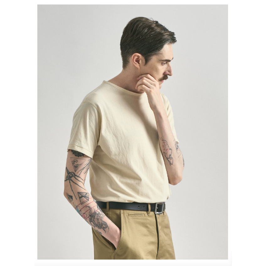 MILITORA103 夏季的高定素T 復古 美式 圓領 T-SHIRT 純棉 輕薄 寬鬆 不黏 舒適-細節圖4