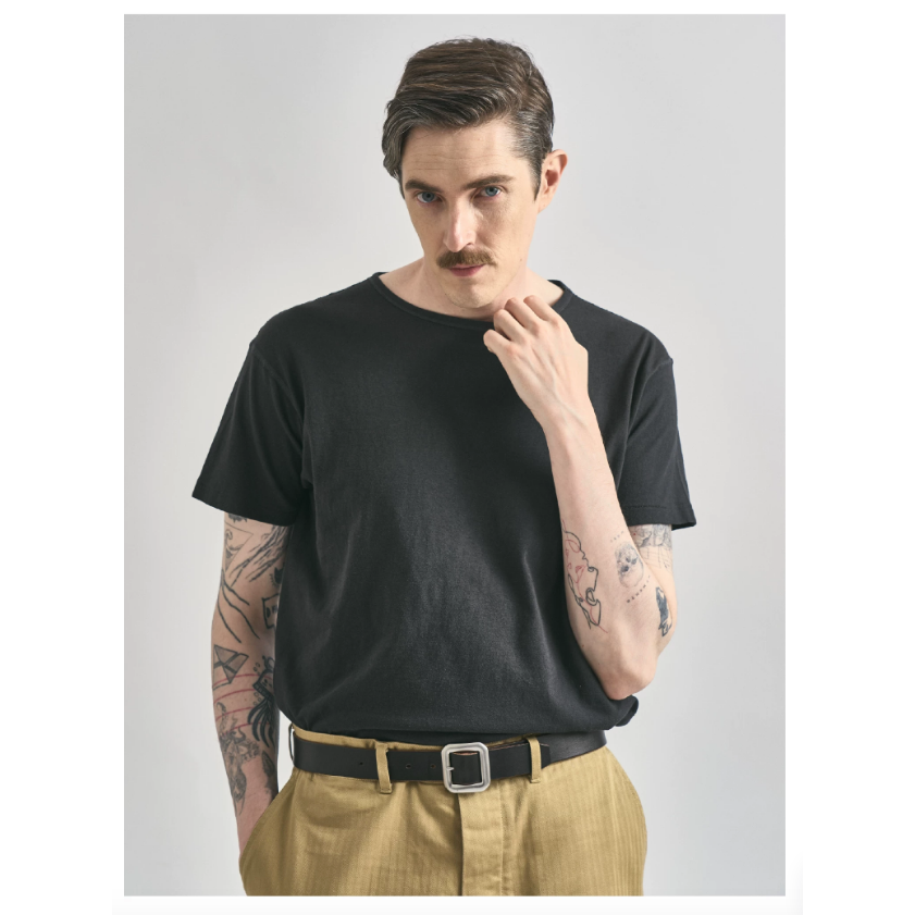 MILITORA103 夏季的高定素T 復古 美式 圓領 T-SHIRT 純棉 輕薄 寬鬆 不黏 舒適-細節圖8