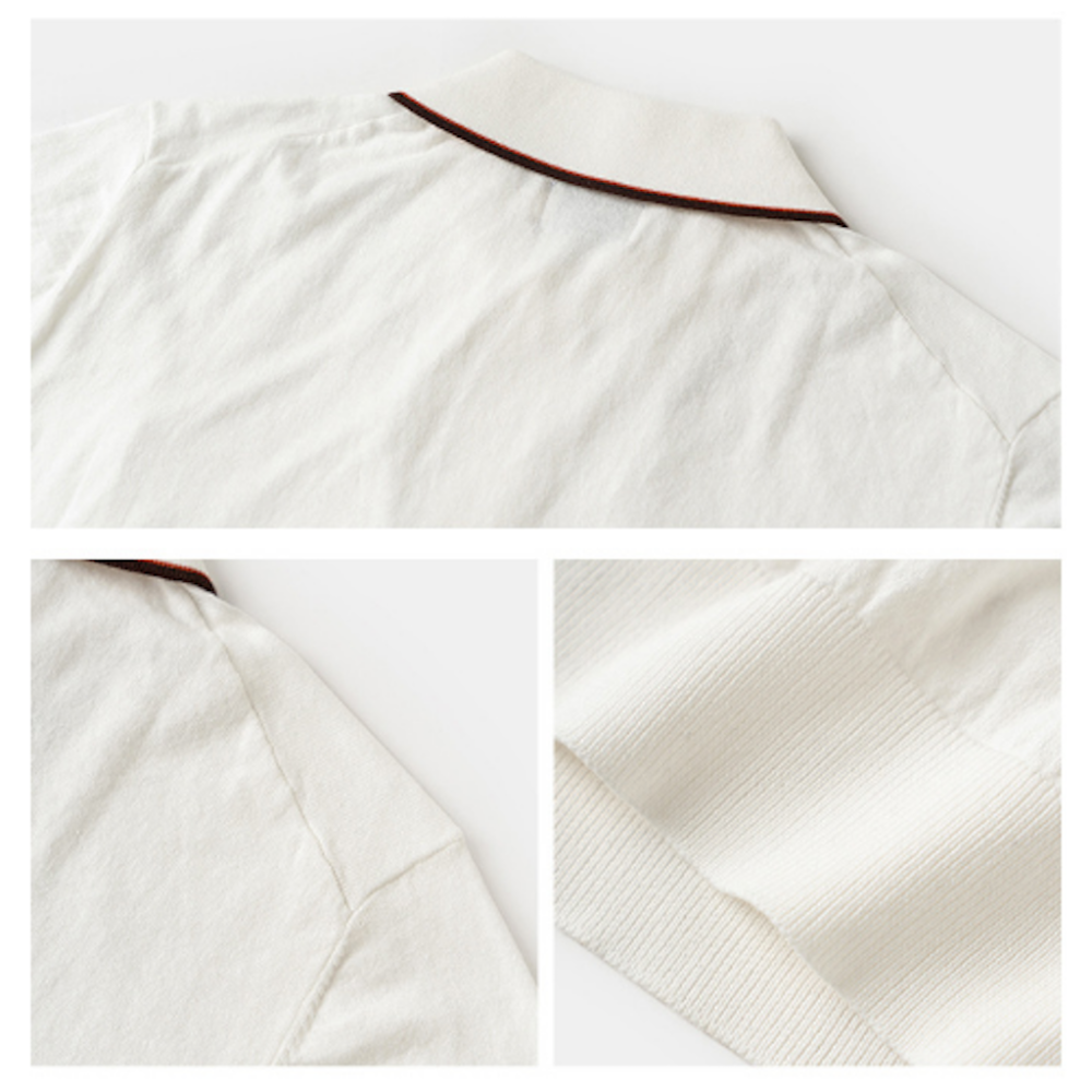 NON STOC 針織馬球衫 翻領純棉 POLO衫 短袖 口袋t-shirt 高爾夫球衫-細節圖3