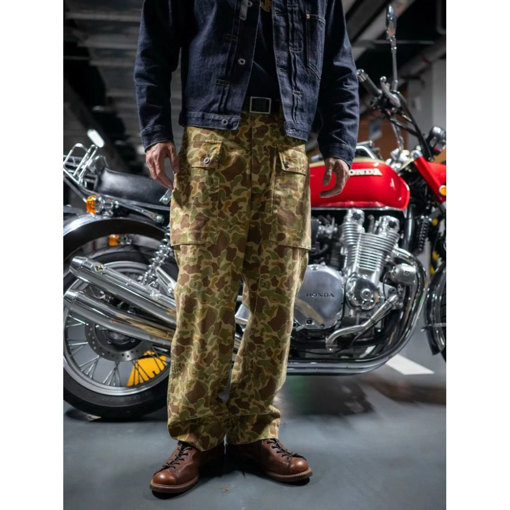 特殊復刻 獵鴨迷彩USMC HBT P44 大口袋 魚骨紋軍褲 Duck Hunter Camouflage-細節圖2