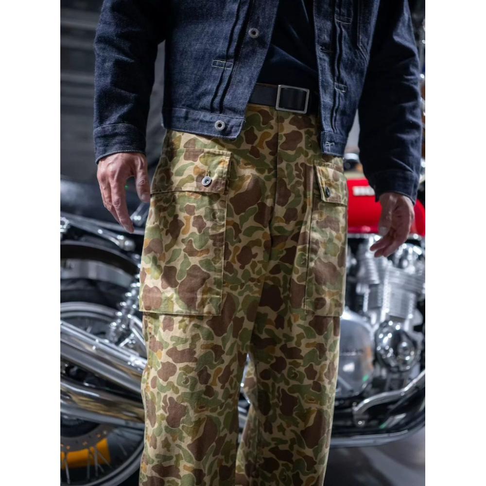 特殊復刻 獵鴨迷彩USMC HBT P44 大口袋 魚骨紋軍褲 Duck Hunter Camouflage-細節圖4