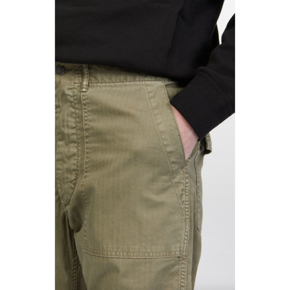 復刻1940s Army Utility Flat Pant 日本布 繩染色織魚骨紋 手工作舊錐形長褲 軍褲og107-細節圖6