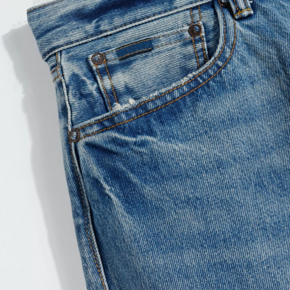 90s Vintage Classic Jean 墨西哥製 100% 純棉 高腰直筒牛仔褲 日常穿搭 水洗單寧長褲-細節圖5