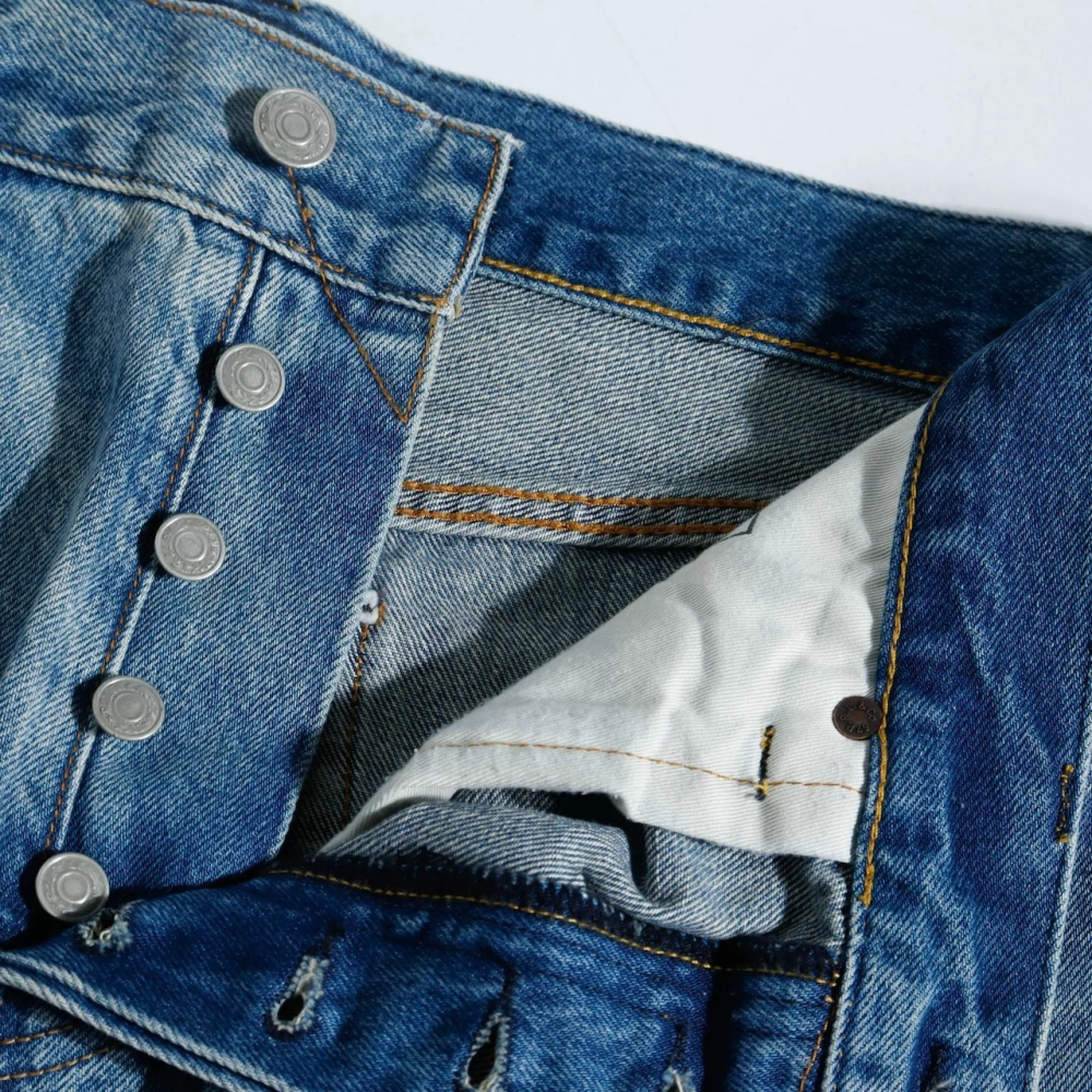 90s Vintage Classic Jean 墨西哥製 100% 純棉 高腰直筒牛仔褲 日常穿搭 水洗單寧長褲-細節圖6