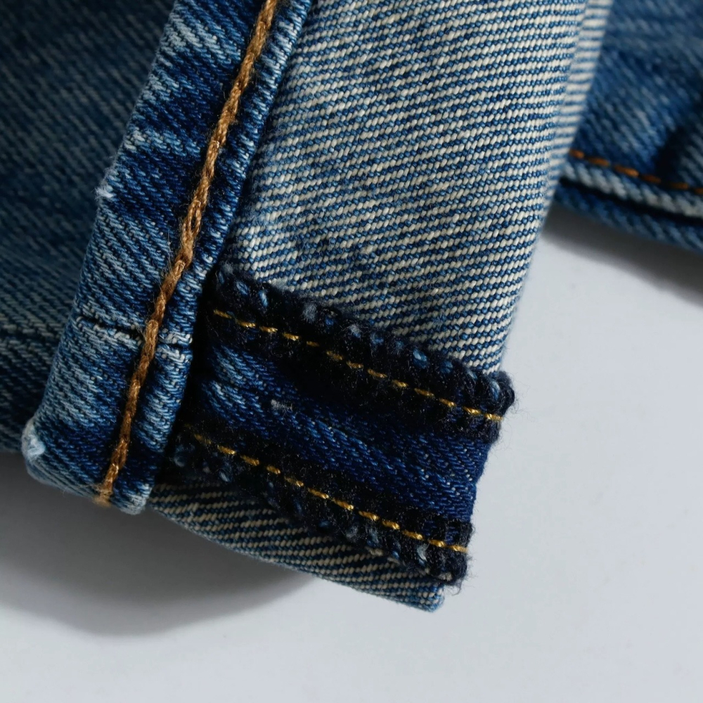 90s Vintage Classic Jean 墨西哥製 100% 純棉 高腰直筒牛仔褲 日常穿搭 水洗單寧長褲-細節圖11