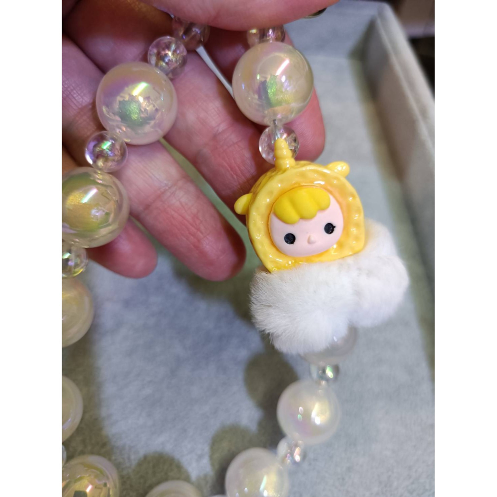 雲朵小可愛-夜光珠手機吊飾-細節圖2