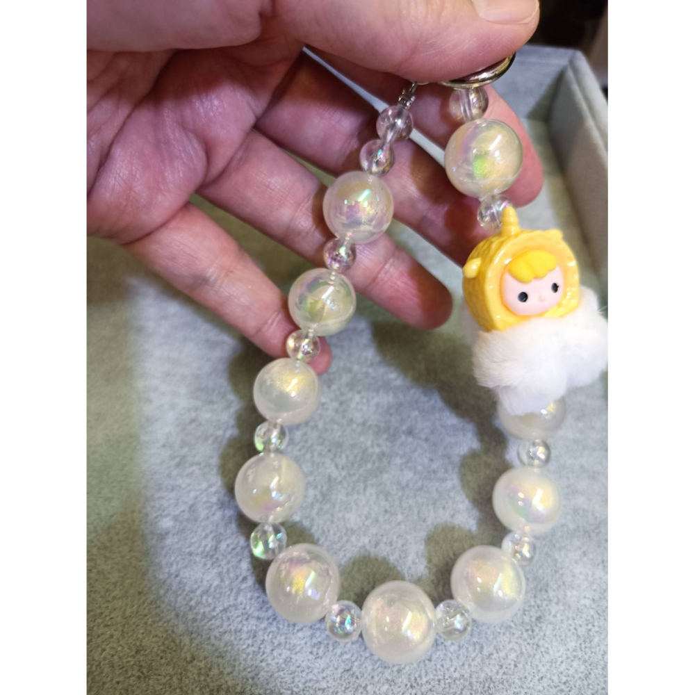 雲朵小可愛-夜光珠手機吊飾-細節圖3