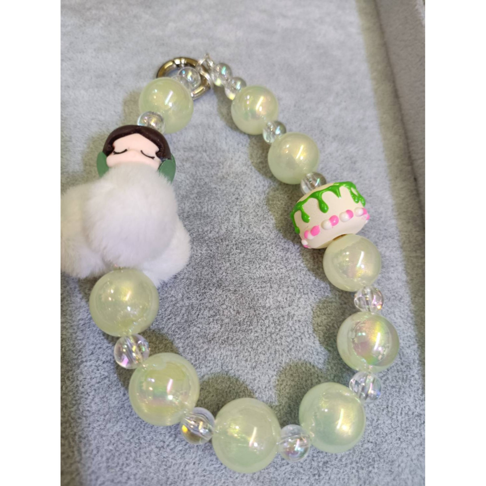 睡臉小可愛-夜光珠手機吊飾-細節圖3