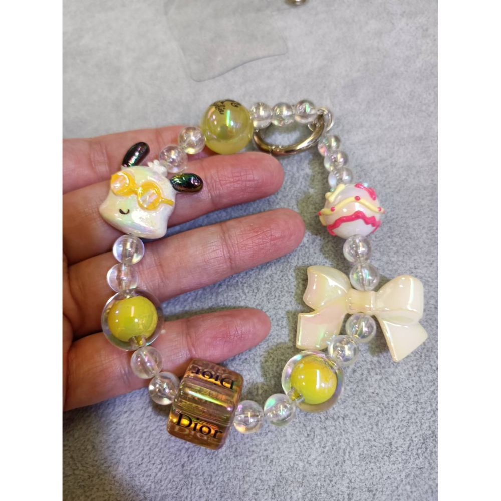 夜光珠手繪珠手機吊飾-細節圖2