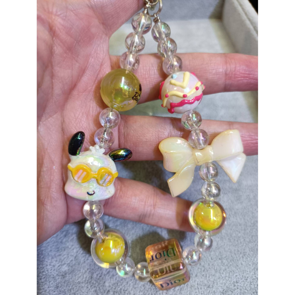 夜光珠手繪珠手機吊飾-細節圖3