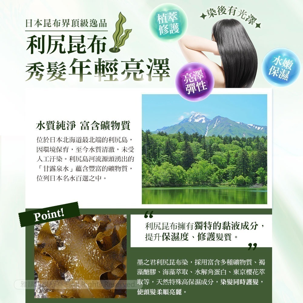 日本墨之君｜北海道利尻昆布白髮染-榛果黑.栗子咖(升級版)70g×3瓶+染髮梳1支-細節圖8