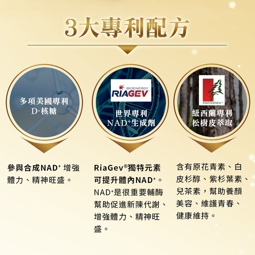 美國百力能專利核糖膠囊食品EX PLUS(30粒/盒x6盒)(松樹皮/紅景天/菸鹼醯胺)-細節圖5