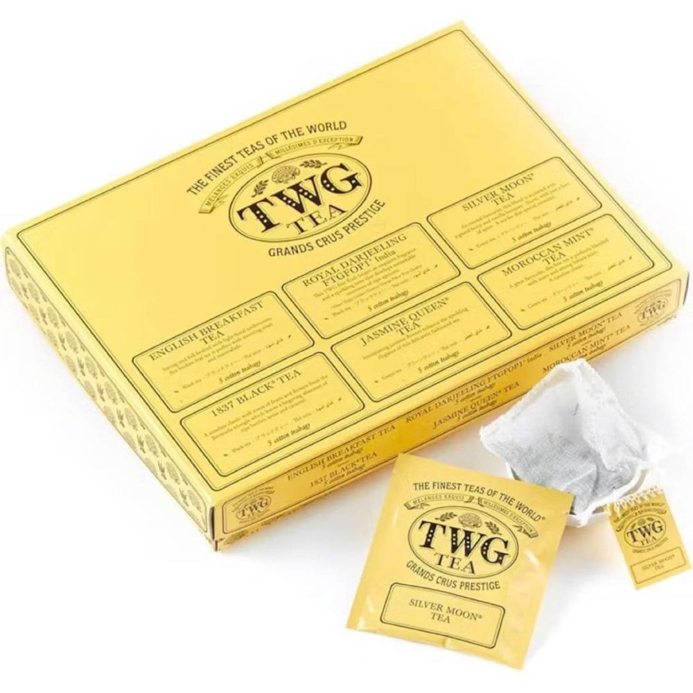 【快速出貨】TWG手工純棉無毒茶包禮盒 一起挺棒球禮物送禮禮盒 非唐寧茶 新加坡國際貴婦 茶款請見敘述 紅茶 綠茶-細節圖3
