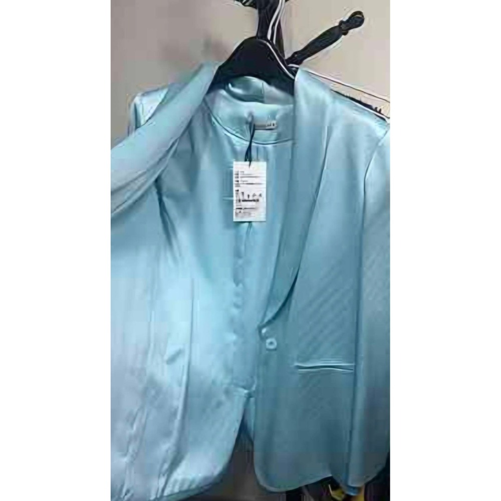 僅穿過一次 時尚水藍alice+olivia專業西裝外套短褲 西裝套裝 女神女王節禮物送禮 特價-細節圖4