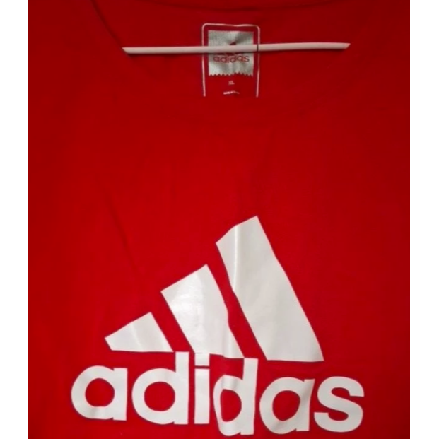 Adidas 紅色短袖t恤上衣 母親節媽媽送禮禮物派對特價 二手-細節圖4