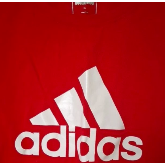 Adidas 紅色短袖t恤上衣 年中狂歡慶送禮禮物派對特價 二手-細節圖3