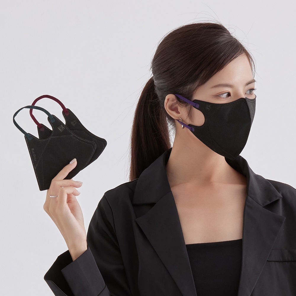 藍鷹牌 N95醫用立體型成人口罩 極簡黑系列 30片x1盒 三款耳帶顏色可選-細節圖5