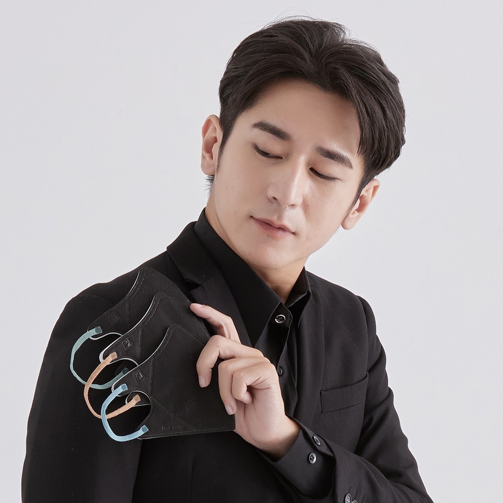 藍鷹牌 N95醫用立體型成人口罩 極簡黑系列 30片x1盒 三款耳帶顏色可選-細節圖6