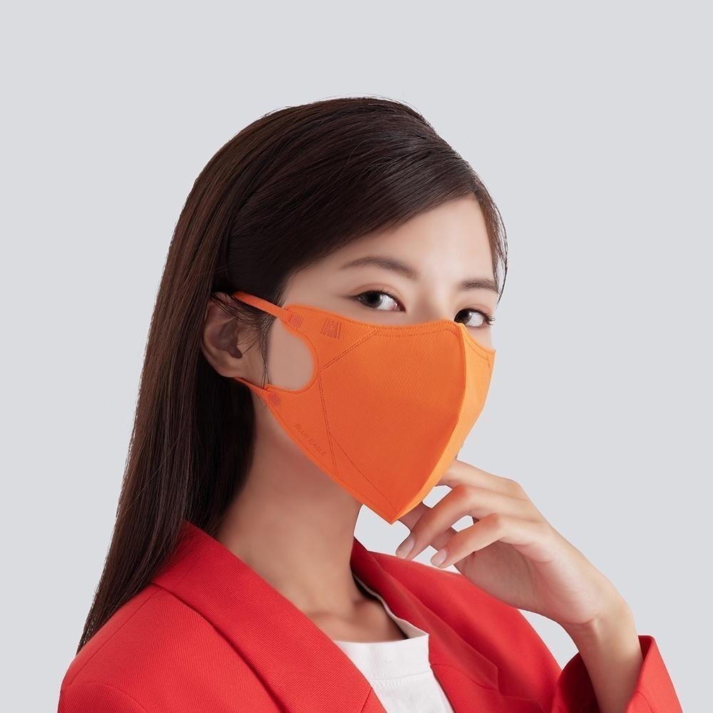 藍鷹牌 N95醫用立體型成人口罩 三色綜合驚艷款 歐戀橘-花青綠-黛紫色 30片x1盒-細節圖2