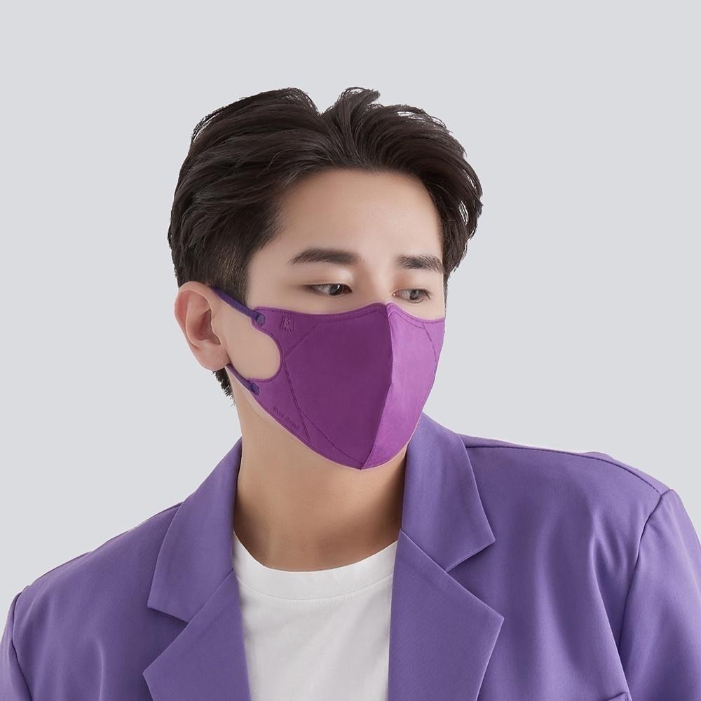 藍鷹牌 N95醫用立體型成人口罩 三色綜合驚艷款 歐戀橘-花青綠-黛紫色 30片x1盒-細節圖4