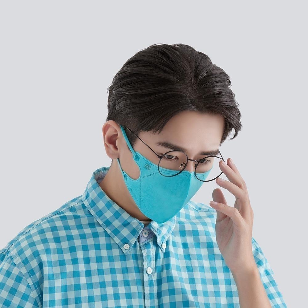 藍鷹牌 N95醫用立體型成人口罩 三色綜合驚艷款 歐戀橘-花青綠-黛紫色 30片x1盒-細節圖6