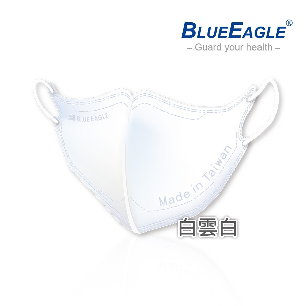 藍鷹牌 N95兒童3D立體型醫用醫療口罩 6-10歲 藍天藍-白雲白 50片x1盒-規格圖3