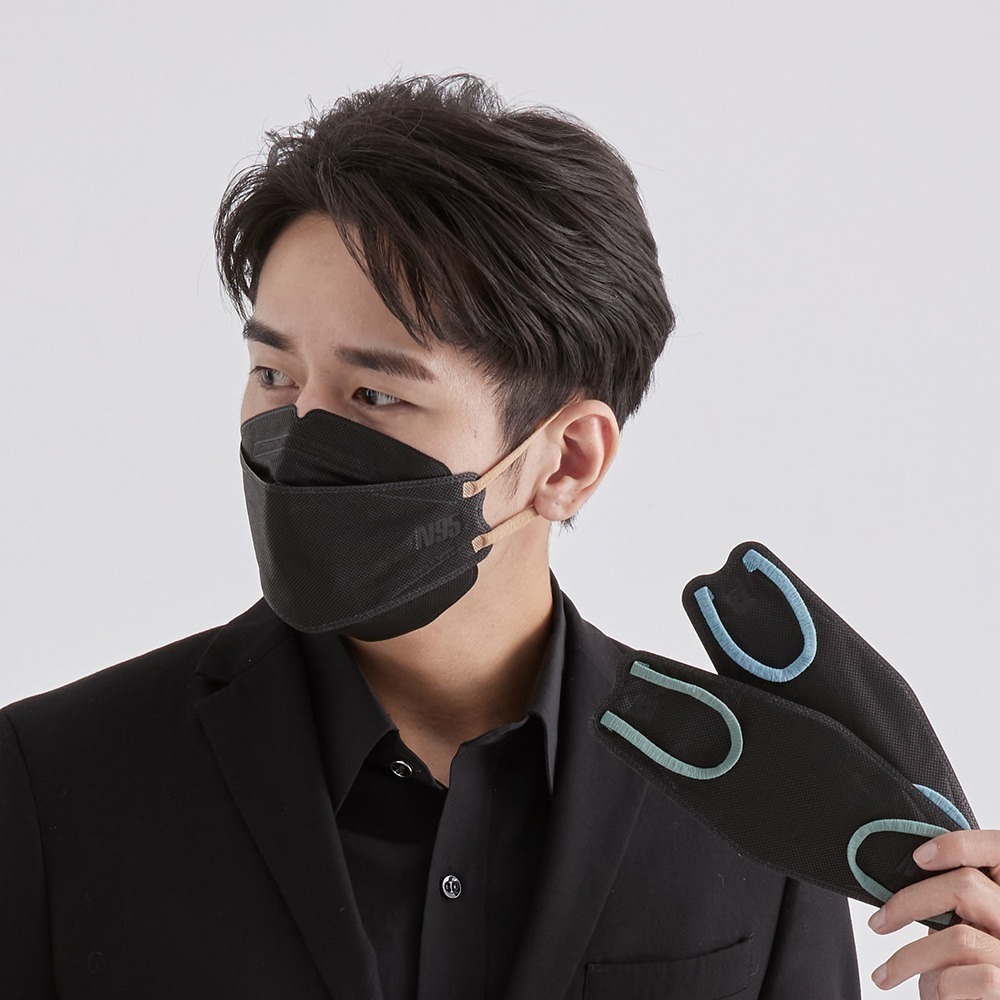 藍鷹牌 N95 4D立體型成人醫用口罩  極簡黑系列 30片x1盒 二款耳帶顏色可選-細節圖6