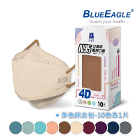 藍鷹牌 N95 4D立體型醫療成人口罩 綜合包 每色各1片 10片x1盒