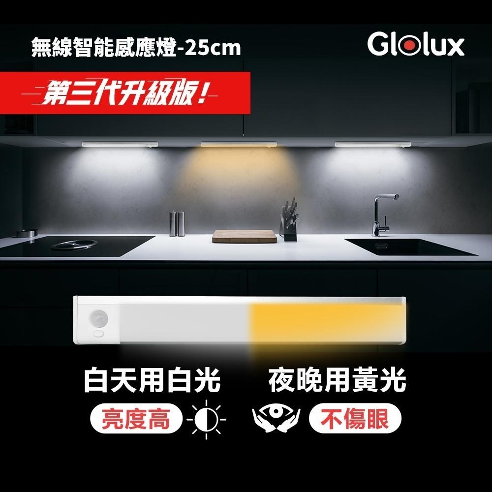 Glolux L型USB智能感應燈 25公分 白黃光二合一可切換 2入組-細節圖2