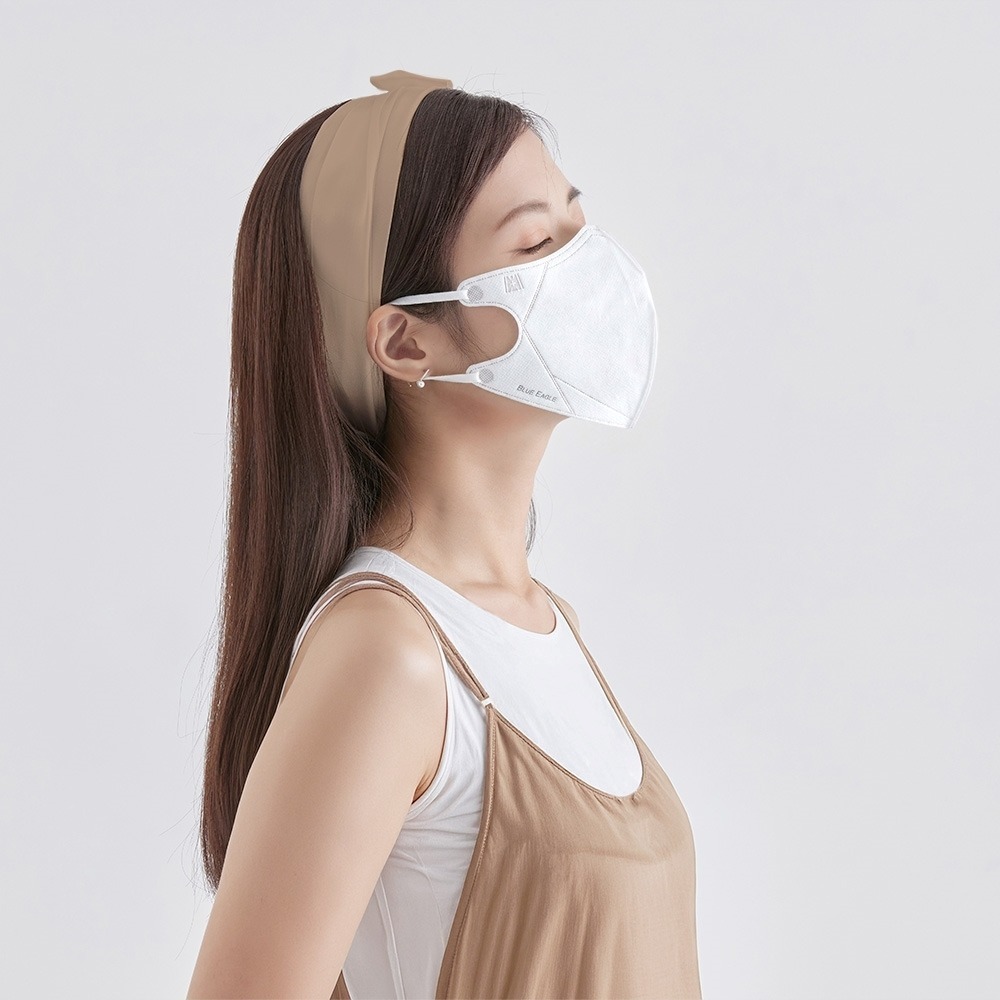 藍鷹牌 立體型N95醫用口罩 雲朵白 成人/兒童水針布 10片x1盒-細節圖4