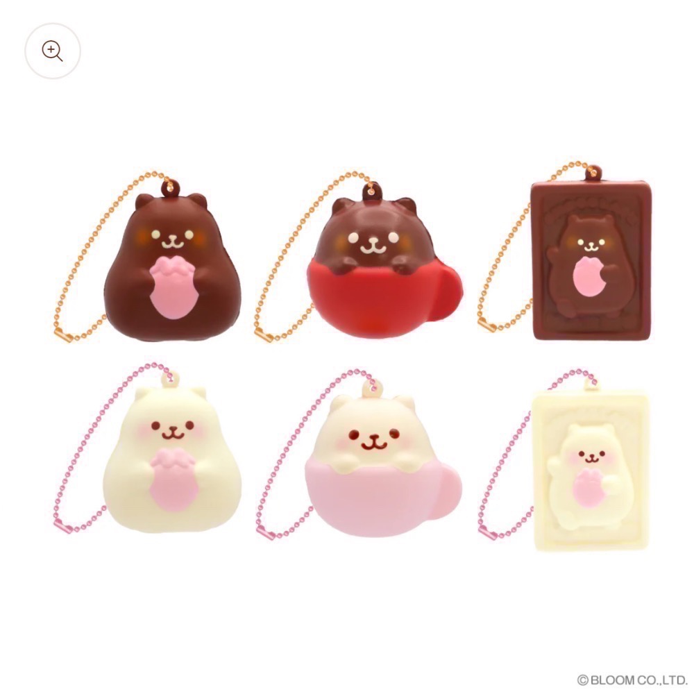 ibloom 日本 正版 可愛 小白熊 迷你 巧克力 盲盒 吊飾 squishy 軟軟 捏捏 慢回彈 聖誕 交換 禮物-細節圖2