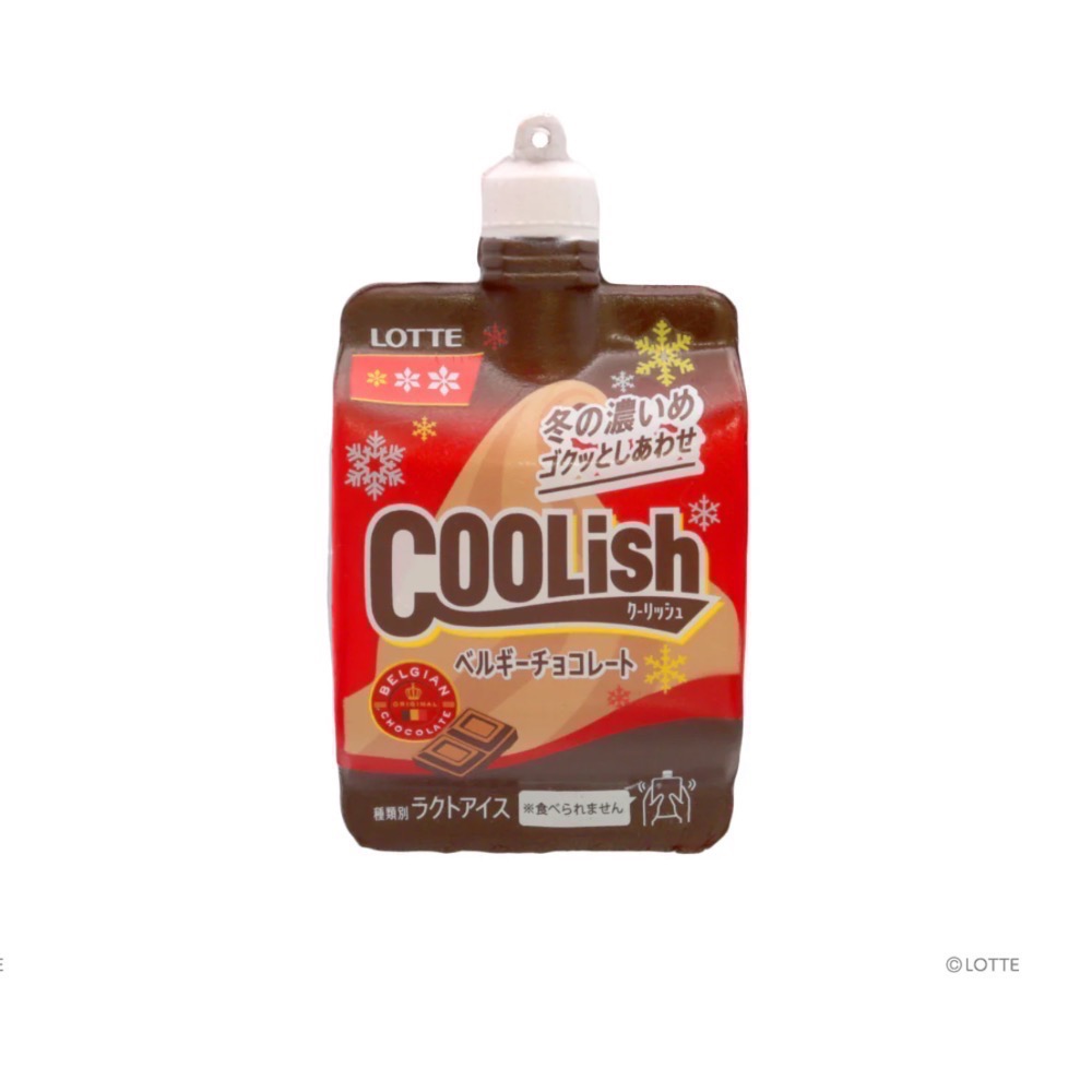 LOTTE 日本 正版 樂天 吸吸冰 仿真 COOLish 冬季雪花 吊飾 squishy 軟軟 捏捏 慢回彈 交換禮物-細節圖3