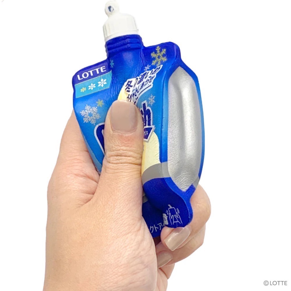 LOTTE 日本 正版 樂天 吸吸冰 仿真 COOLish 冬季雪花 吊飾 squishy 軟軟 捏捏 慢回彈 交換禮物-細節圖5