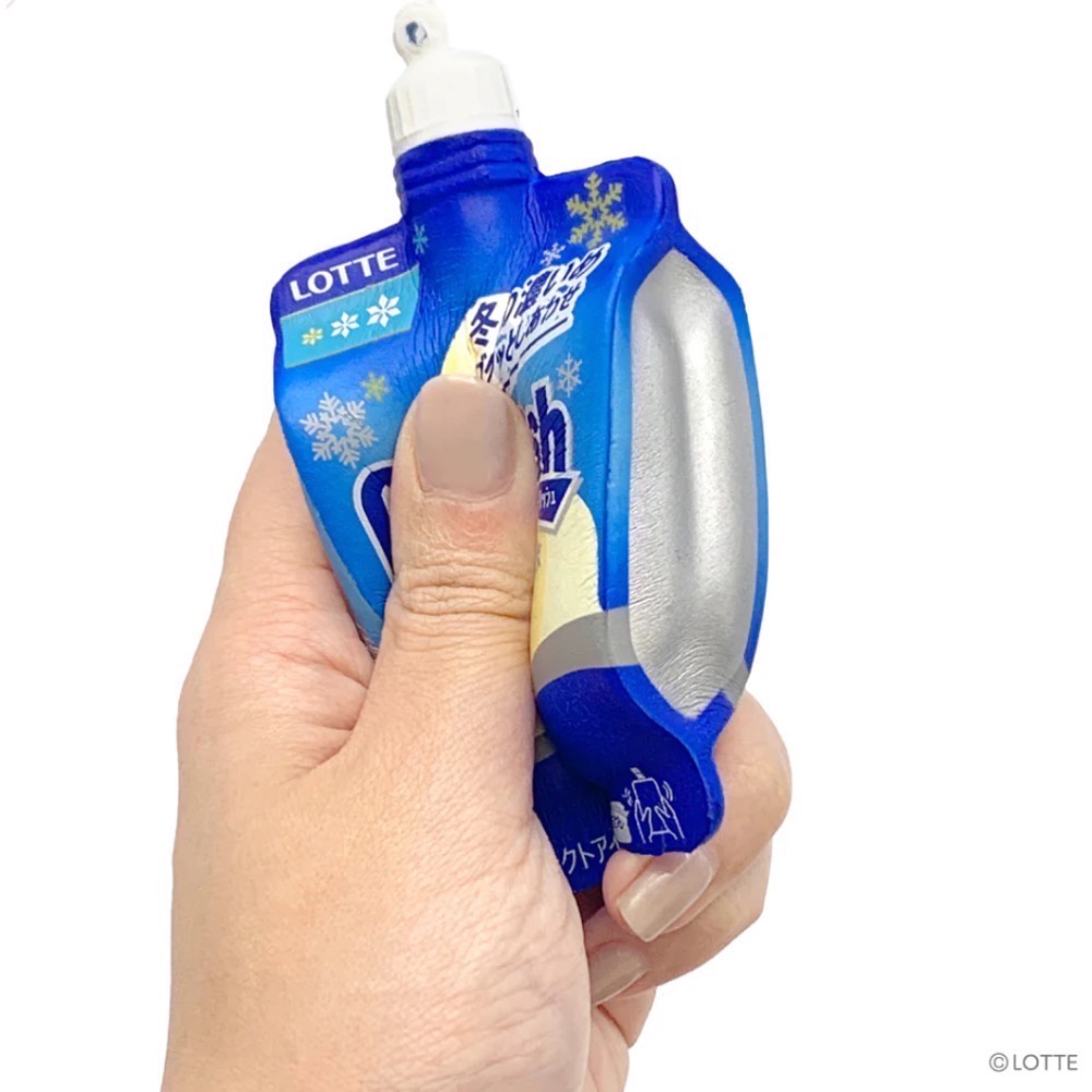 LOTTE 日本 正版 樂天 吸吸冰 仿真 COOLish 冬季雪花 吊飾 squishy 軟軟 捏捏 慢回彈 交換禮物-細節圖5
