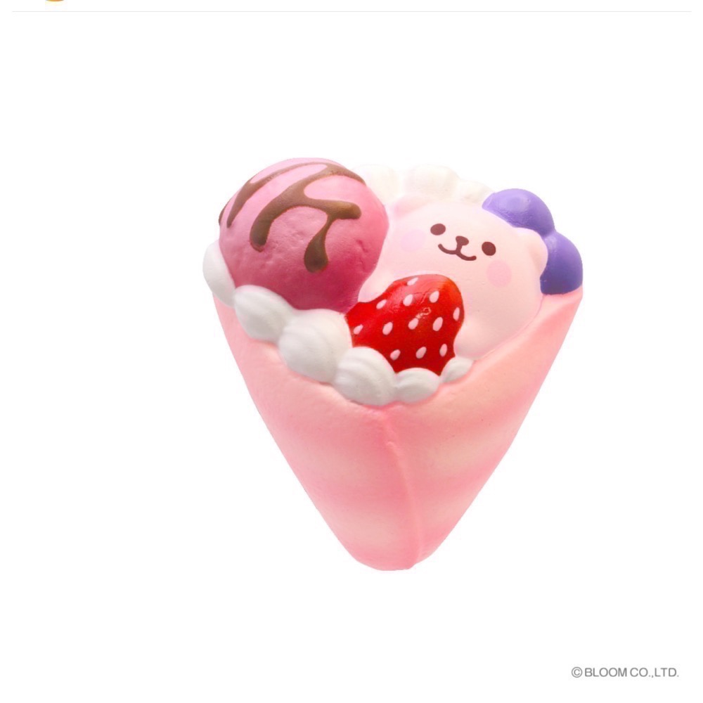 ibloom 日本 正版 可愛 棉花糖 小熊 草莓 可麗餅 迷你 盒裝 SQUISHY 軟軟 捏捏 慢回彈 交換禮物-細節圖7