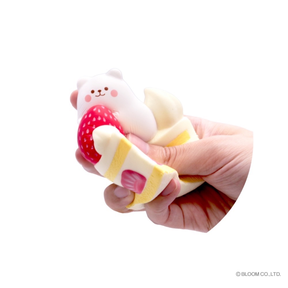 iBloom 日本 可愛 小白熊 Marmo 三角蛋糕 桃子款 Squishy 軟軟 捏捏 慢回彈 舒紓-細節圖4
