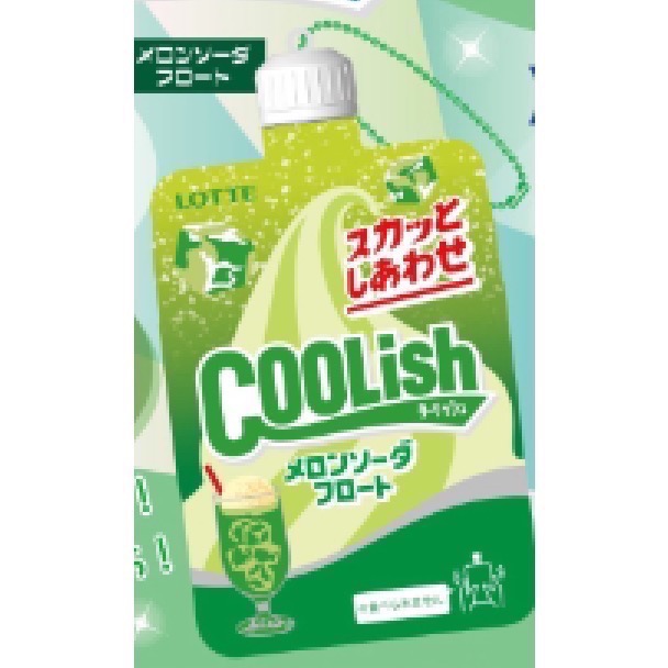 lotte 日本 正版 樂天 吸吸冰 COOLish 漂浮汽水 吊飾 squishy 軟軟 捏捏 慢回彈 交換禮物-規格圖1