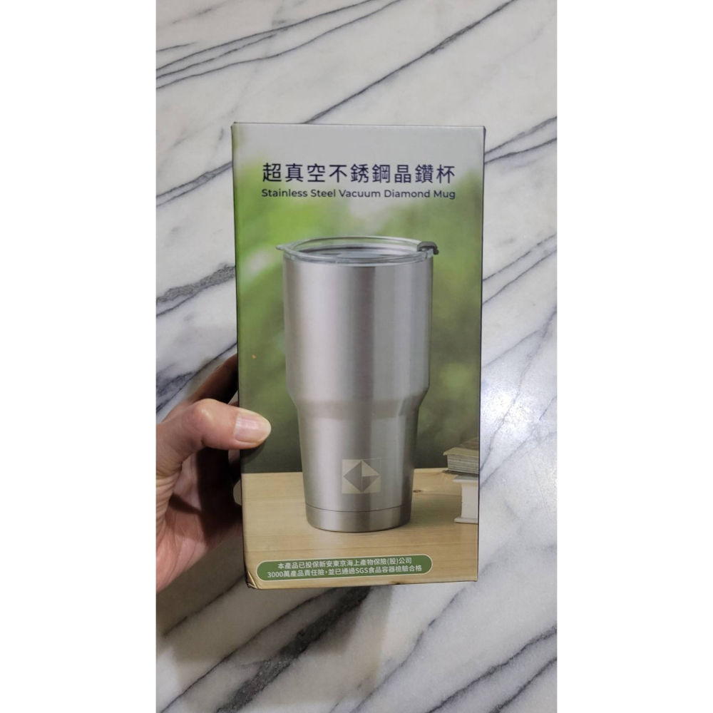 【全新】超真空不銹鋼晶鑽杯/附吸管 930ML-細節圖3