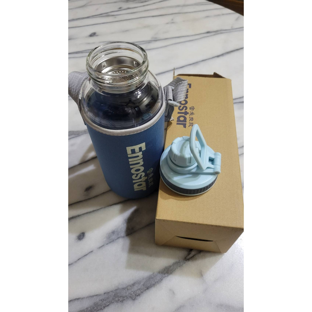 【全新】高硼硅玻璃瓶1000ml/(附保護袋、揹帶、瀘茶網)-細節圖2