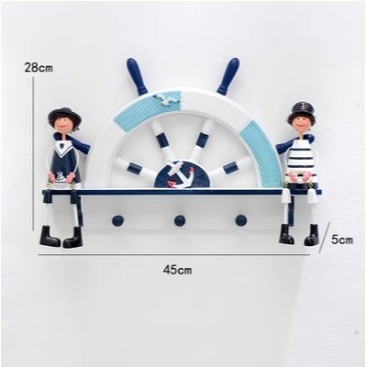 地中海 木製工藝品 船舵衣帽掛飾 －－－-※小孩房間佈置/居家美化就靠它~-細節圖2