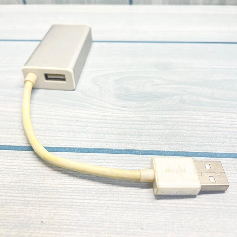 二手良品 moshi USB 2.0 轉 網路線接頭 RJ45 內建usb hub孔-細節圖2