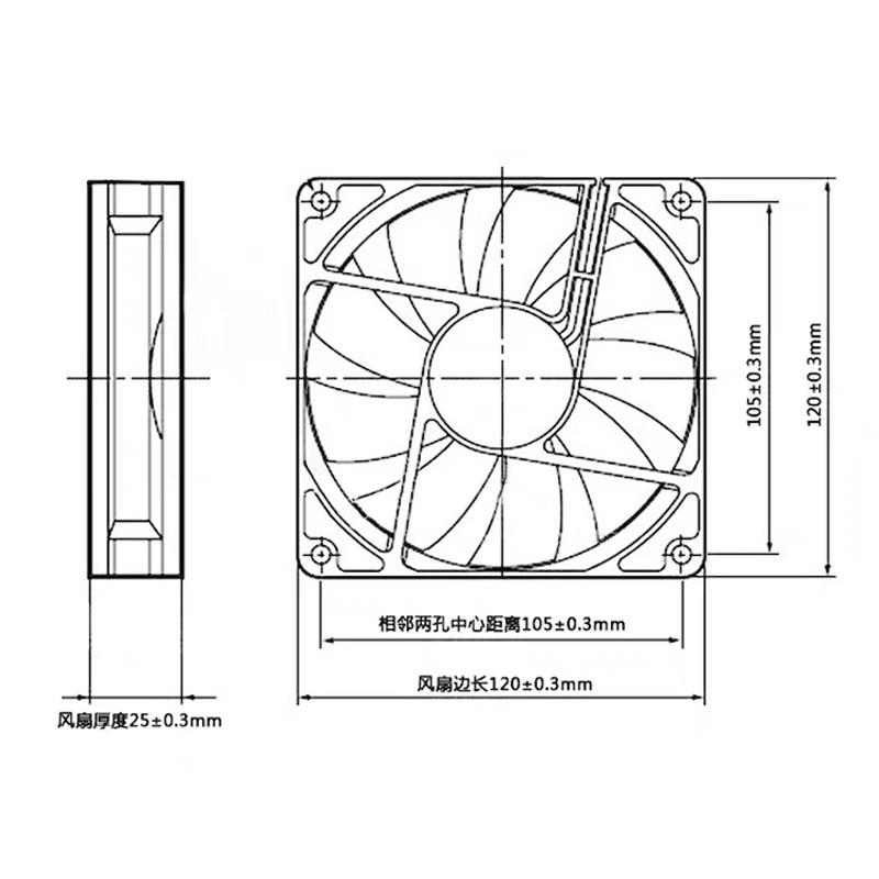 全新 現貨 實拍 冰曼 12CM 4pin 4針 靜音 溫控 風扇 低轉速 12V 0.23A 4腳-細節圖5